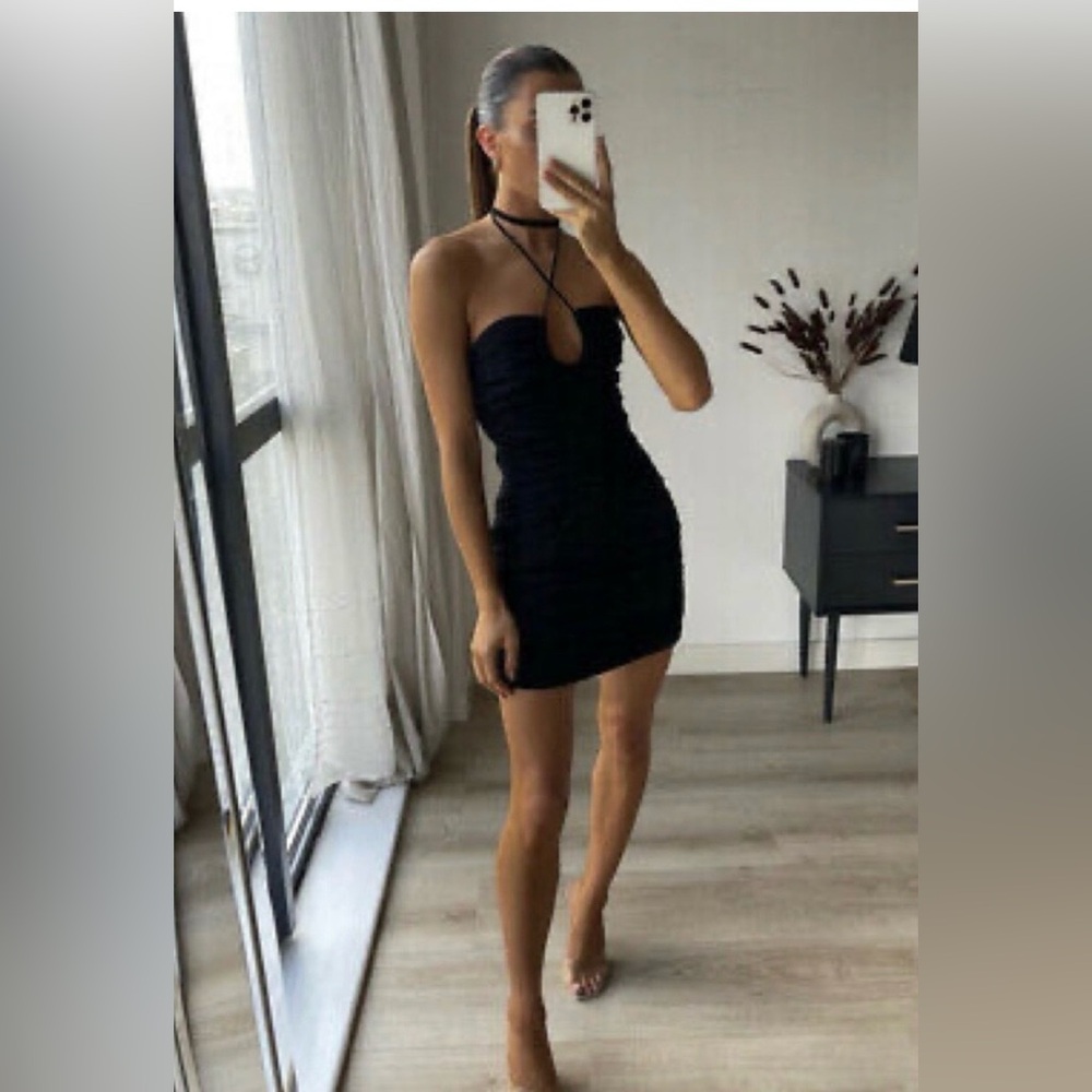 Zara Black Strappy Mini Dress
